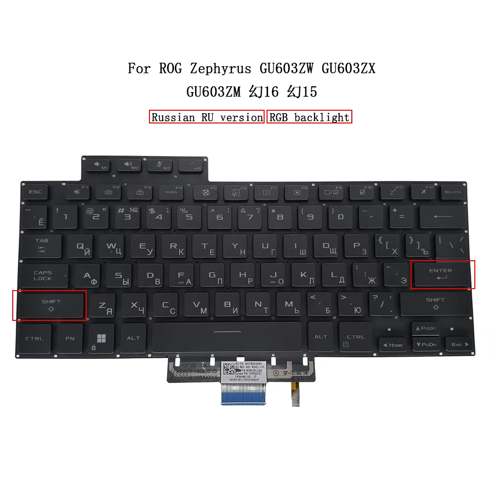 ASUS ROG GU603 Zephyrus arabic keyboard - Russian