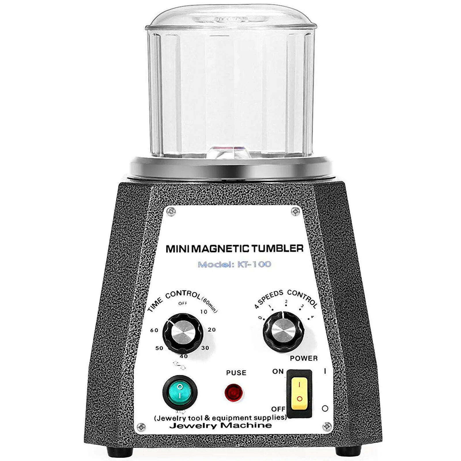 KT-100磁気タンブラー磁気ポリッシャー 4段階速度ジュエリーポリッシャー