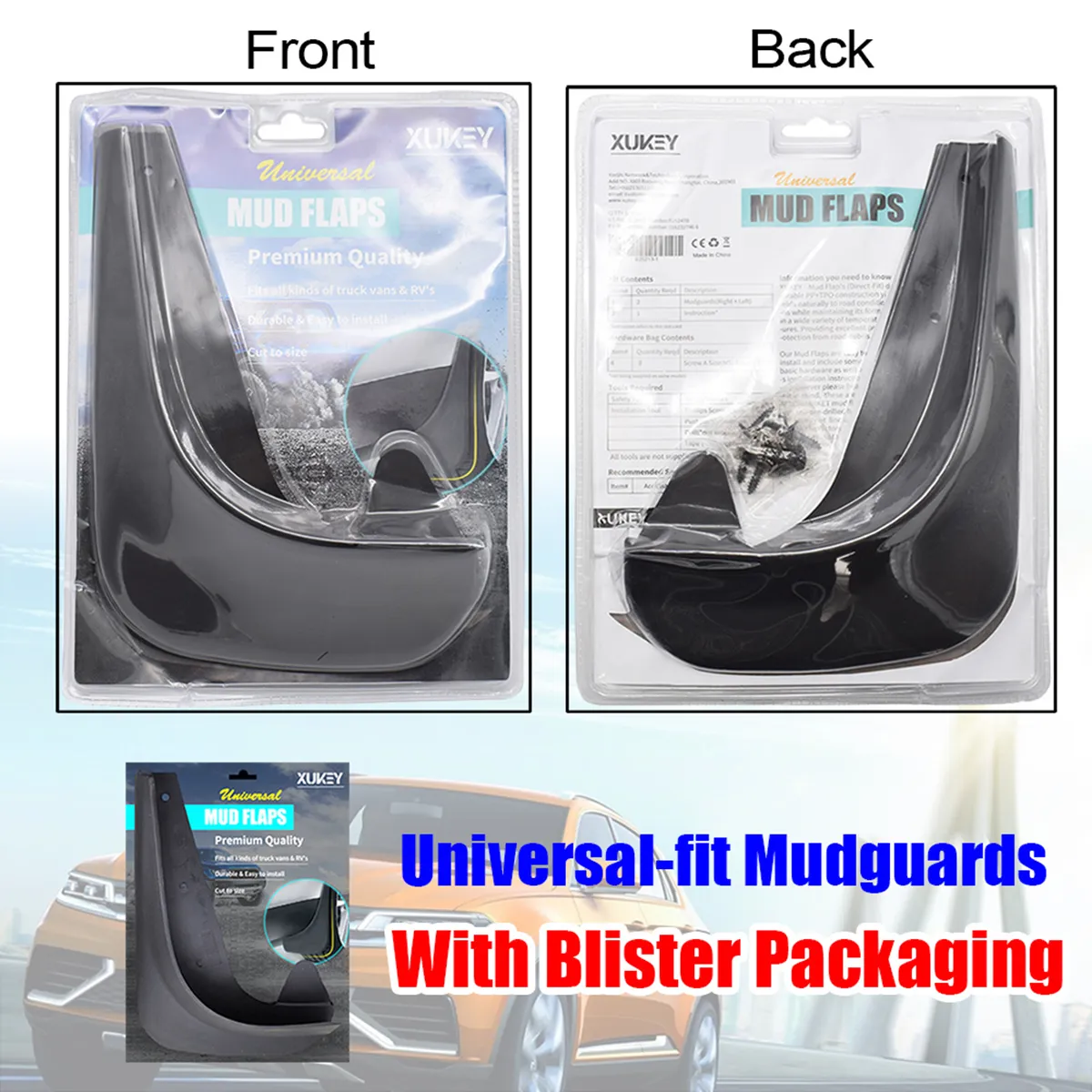 thumbnail image 2 of 4x Splash Guards Mud Flaps For Ford Edge ST 2019-2020 – Front & Rear, Black 2 of 6