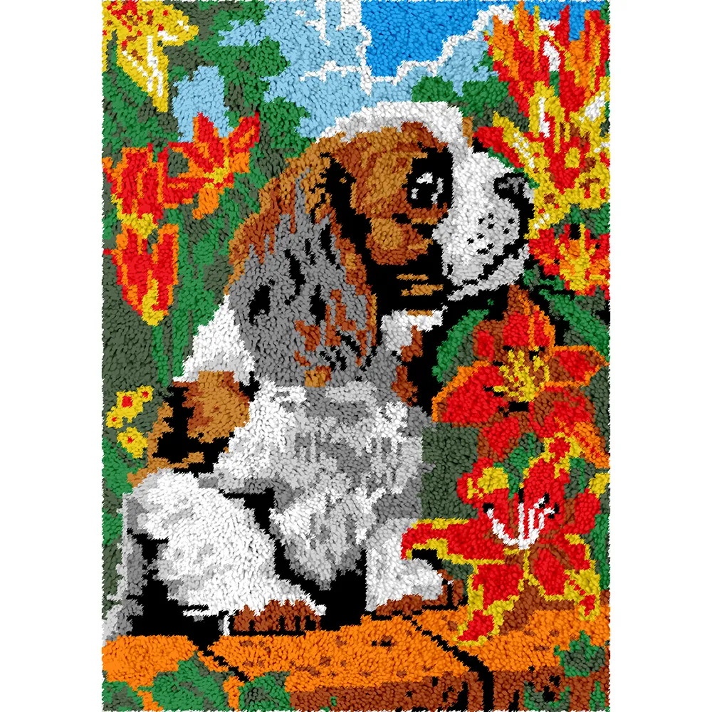 Dog Latch Hook Rug Kit Floral Pre Printed Canvas,... From Ddmyjul, $130 ...