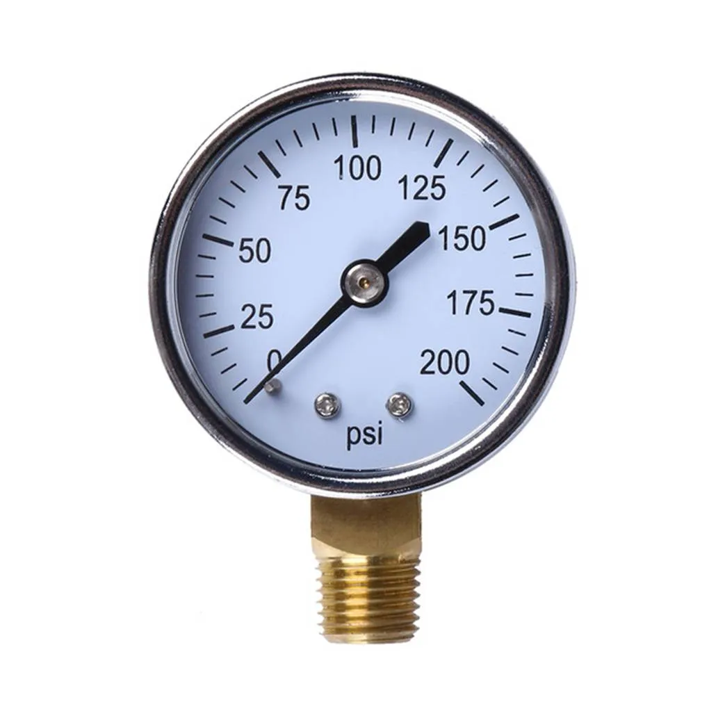Jenngaoo 1/4in NPT Brass Air Compressor & Hydraulic Gauge, Dual Scale 0