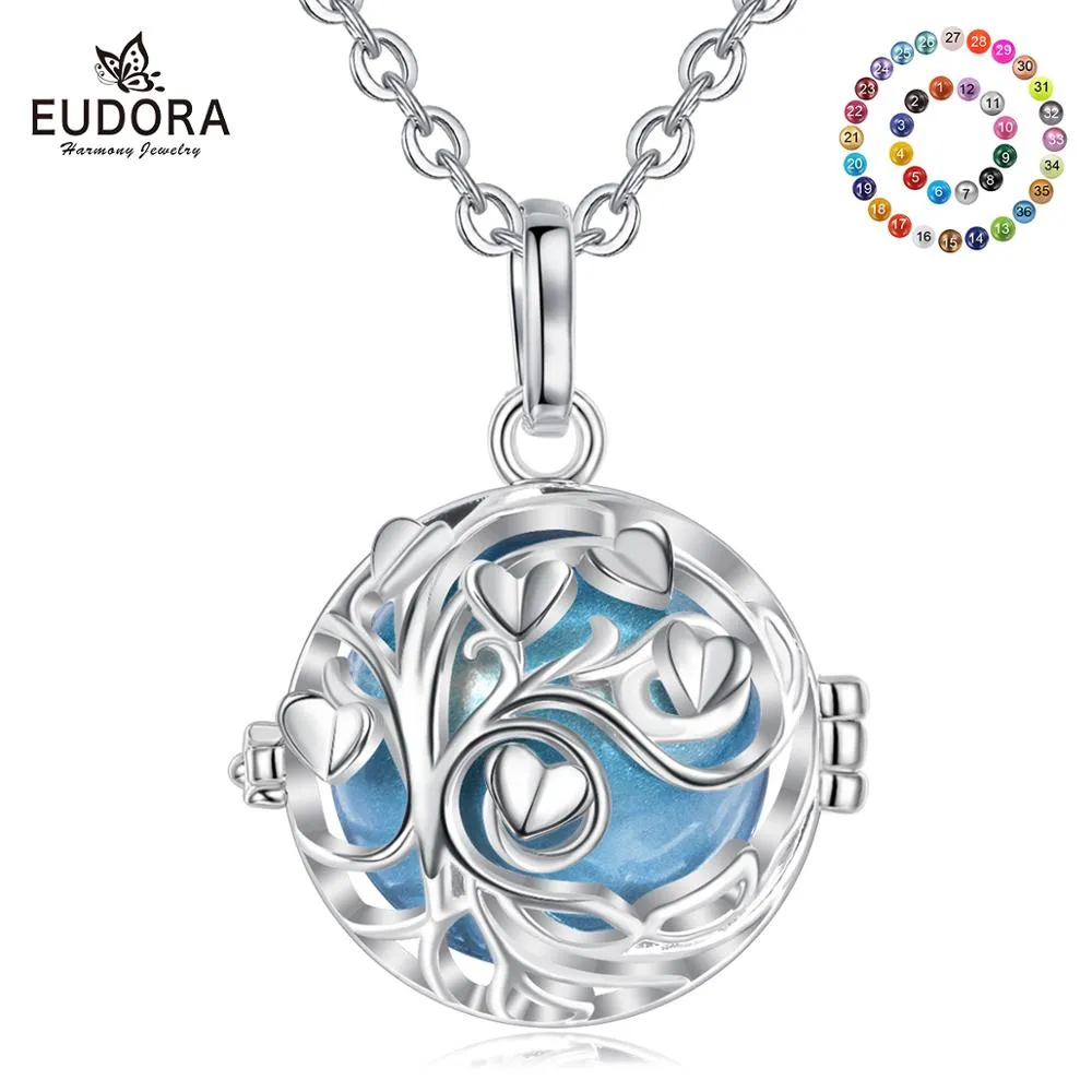 Harmony Ball Necklace Pendant Tree Of Life Cage With Chime Ball