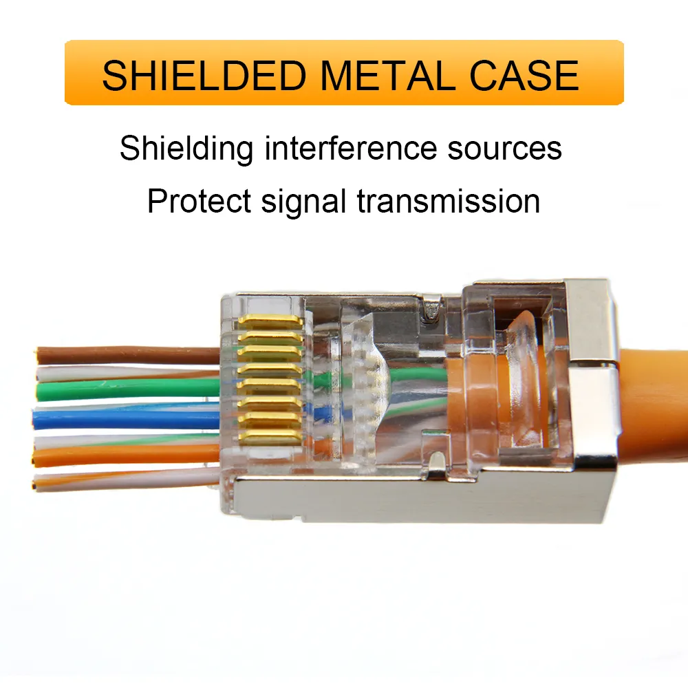 rj45 connector cat6 cat5e cat5 shielded ethernet cable plug modular ...