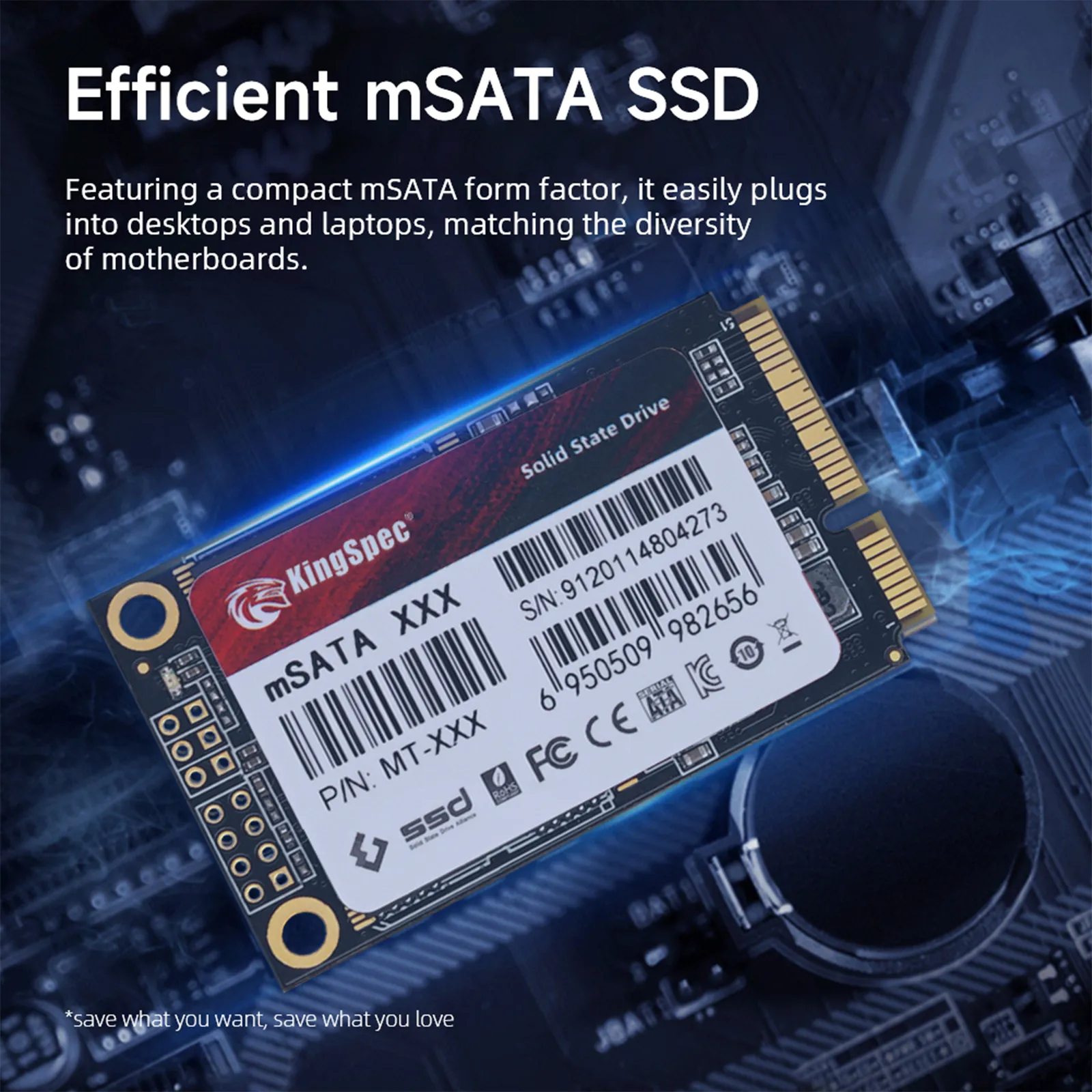 KingSpec 120GB/240GB SSD MSATA Internal Solid State Drive, SATA 