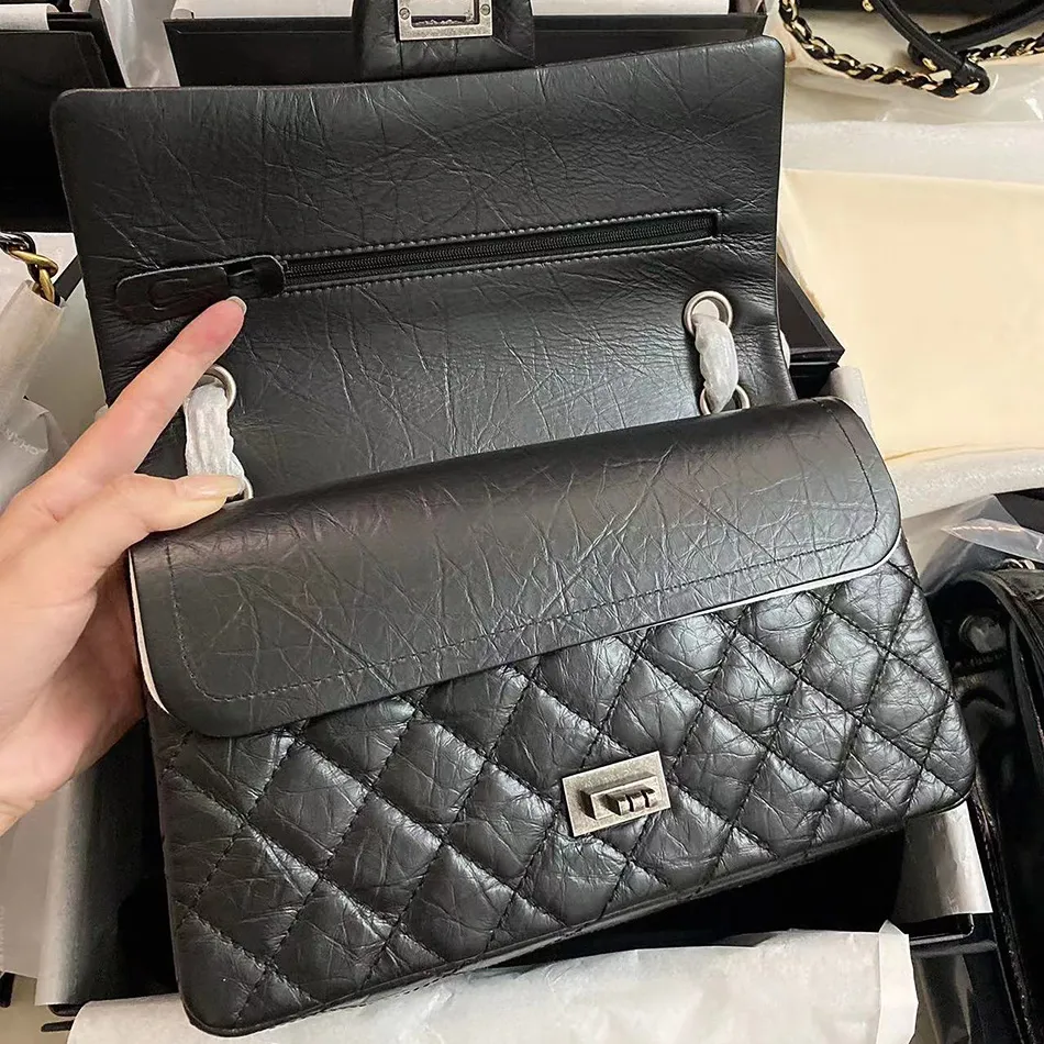 12A Designer Purse Classic Double Flap Bag Genuine Leather Bag for Woman Small Large Handbag 24cm 28cm Quilted Bag Black Purse Crossbody Shoulder Gold