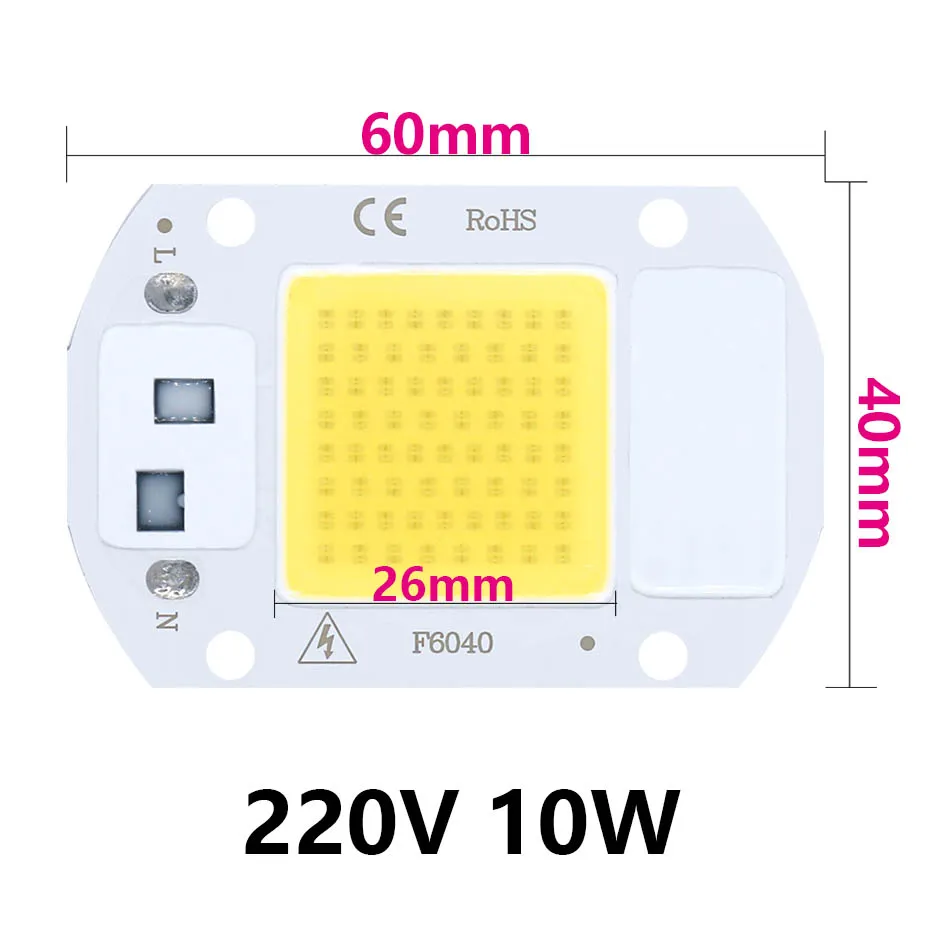 LED Chip COB AC 220V 10W 20W 30W 50W Driverless Flood Light Spotlight ...