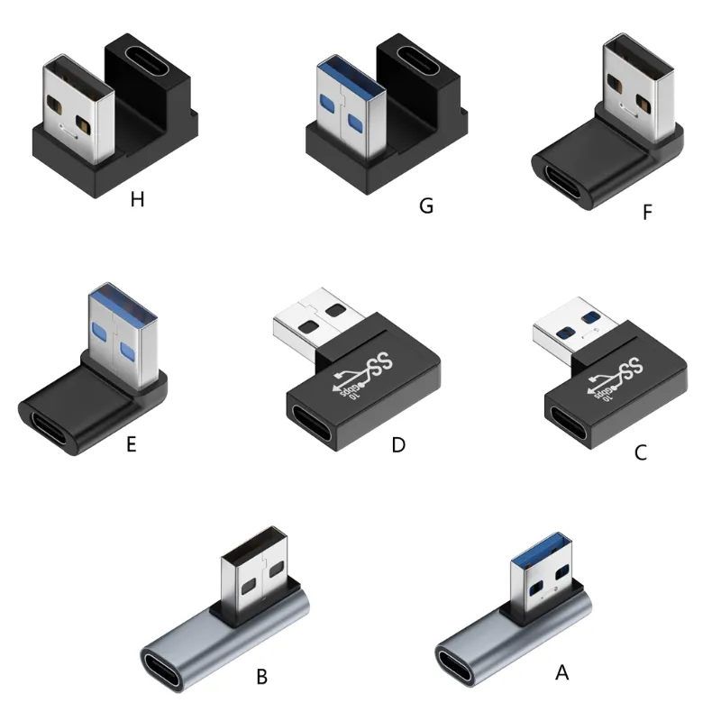 X6HA USB 3.0 Male To Type C Female Angled Adapter 90 Degree Left ...