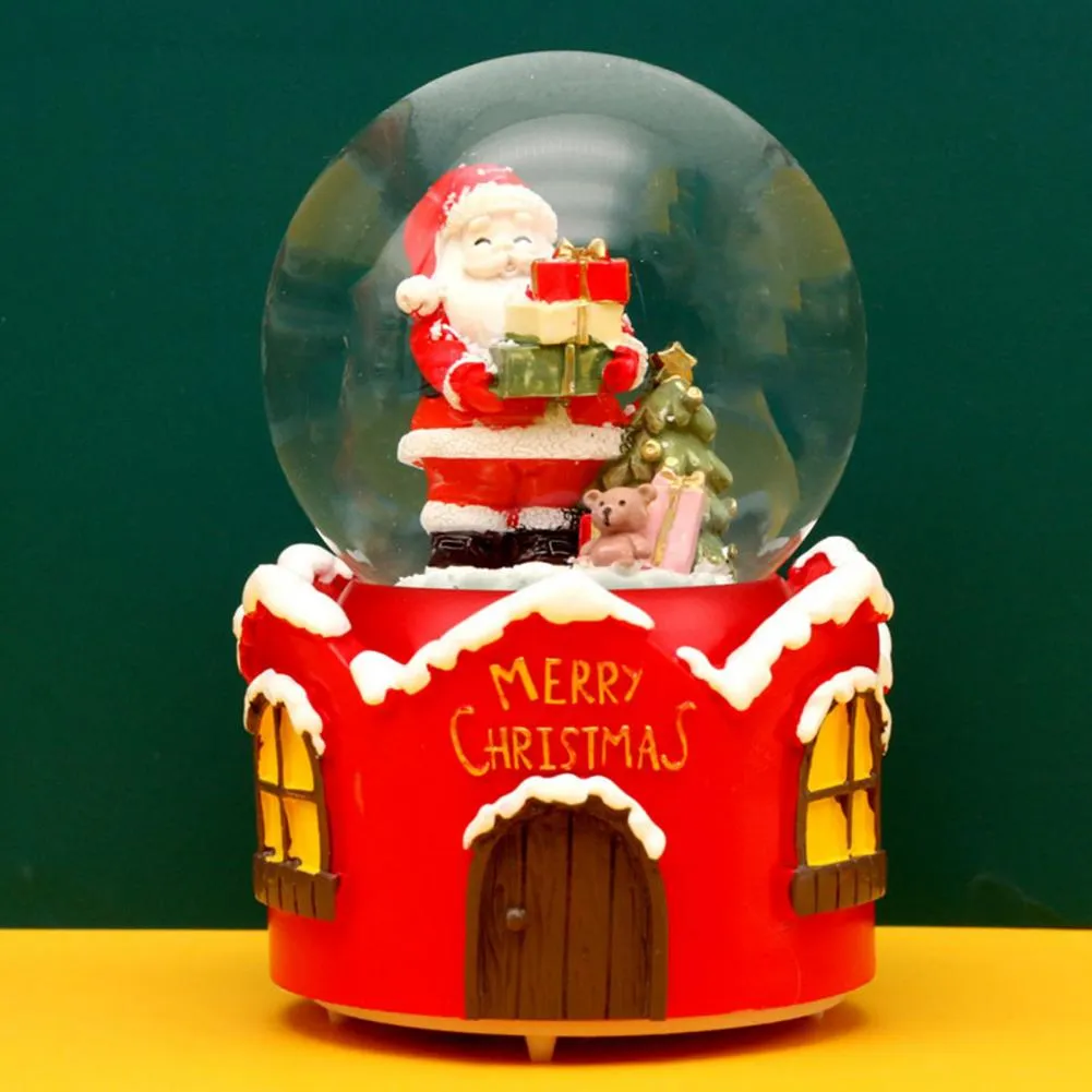 Glowing Christmas Snow Globe with Santa Claus: Musical Miniature Snow ...