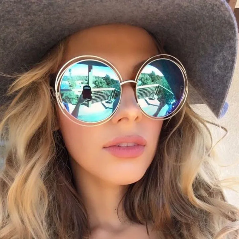 Retro Mirror Round sunglasses for women for Women