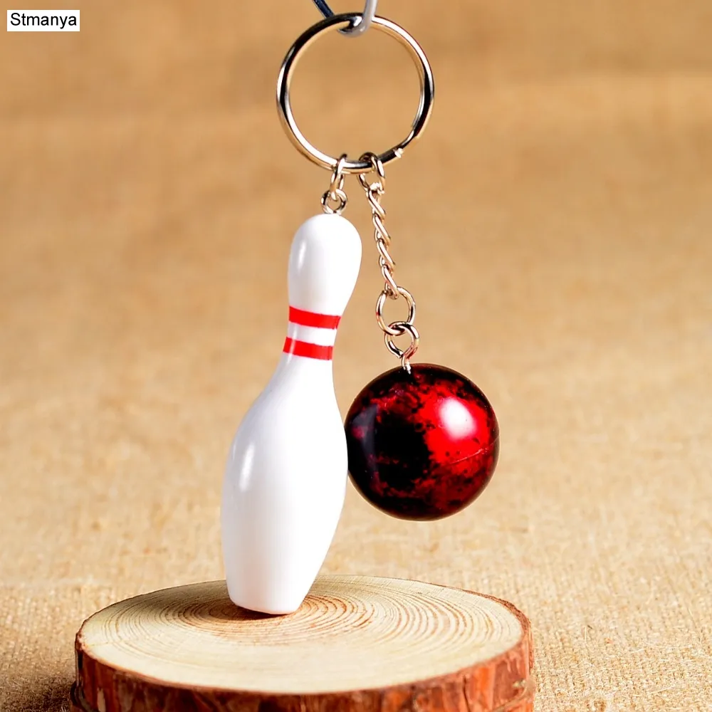 Luxury Zinc Alloy Sports Keyring Bowling Ball Key Chain for Men and Women