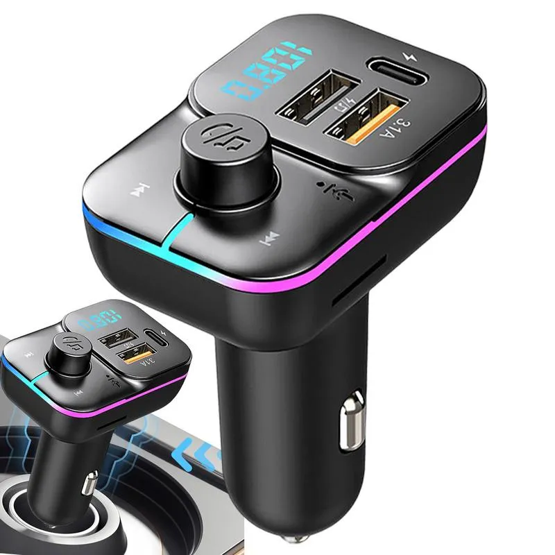 Usb Qc3 Wireless Car Charger With Fm Transmitter HOCO 48W Dual