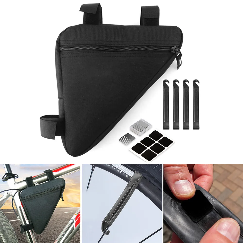 Bicycle Tire Repair Kit with Patches, Repair Pouch, and Tire Prying ...