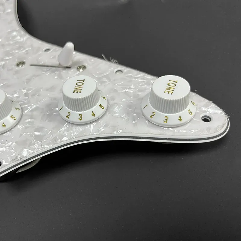 FLEOR Alnico 5 SSH Prewired Strat Pickguard Loaded Pickguard Humbucker Pickup