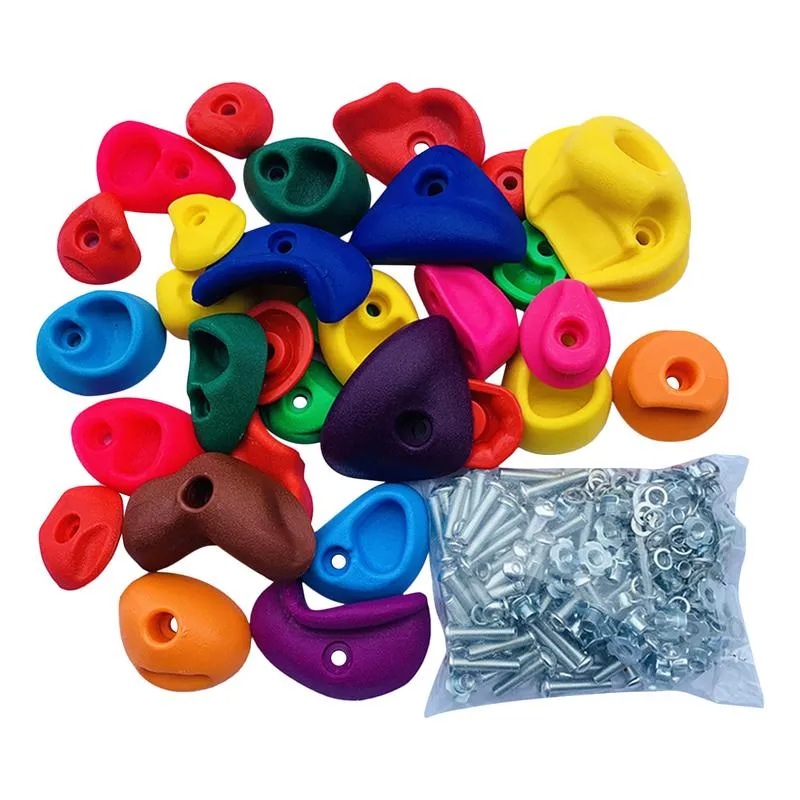 Indoor Rock Climbing Wall For Kids 50 Bolt-On Rock Climbing Holds With Hardware - Weatherproof Climbing Wall Grips 25 Rock Climbing Holds - View #6