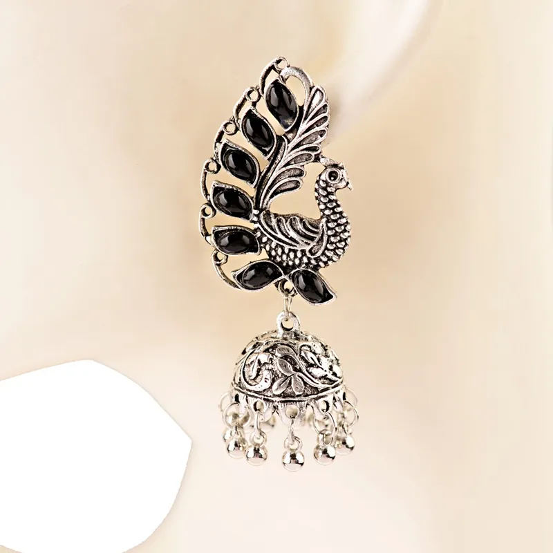 Boho Jhumka Earrings - Long Bohemian Tassel Dangle Statement Earrings