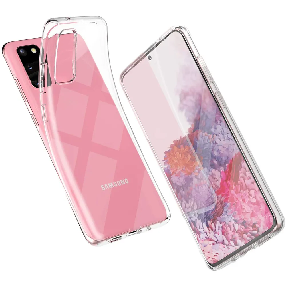 Flip Cover S20+ Samsung Case Transparent S20+ Flip Cover Clear
