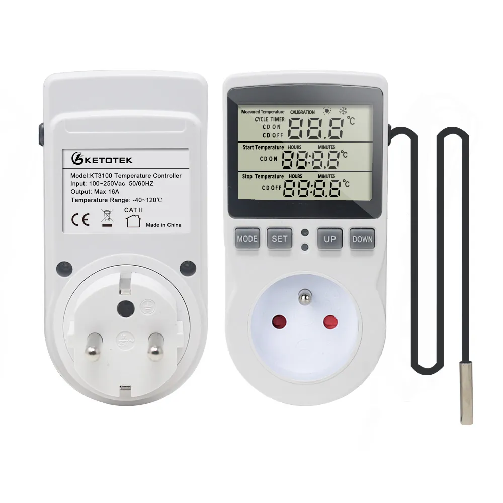 Digital Temperature Controller Thermostat Socket Outlet Timer Switch ...
