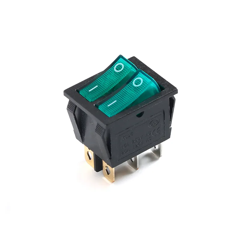 Transparent Rocker Switch Rocker Switch Transparent Red Green LED Light Single Double Connect 4 ...