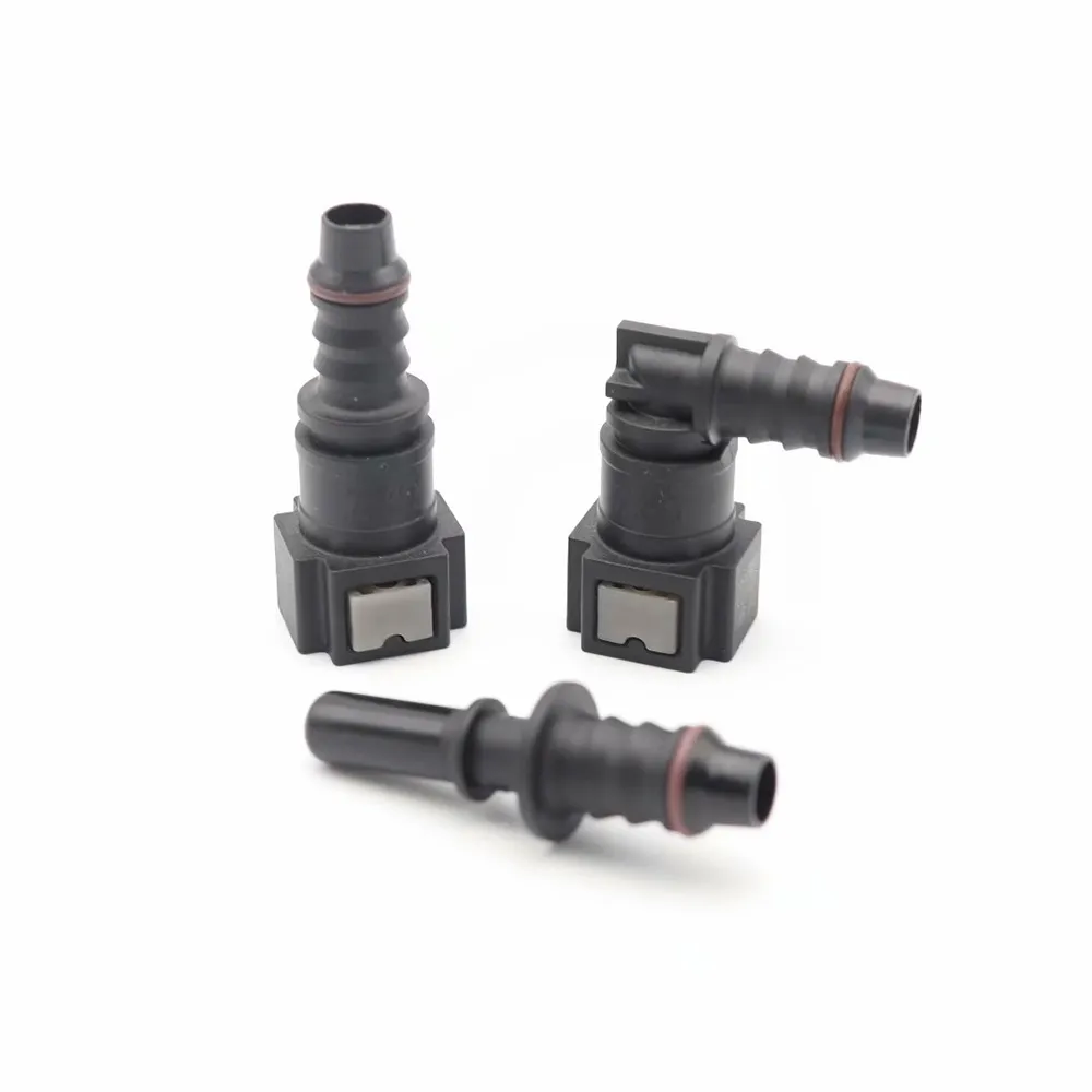Fuel Line Quick Connect, 90 Degree Push-On, Single Barb Adapter For 3 8 In Steel To 3 8 In Nylon Tubing Bag Of 2 Fuel Line Connection Repair No Tools Needed