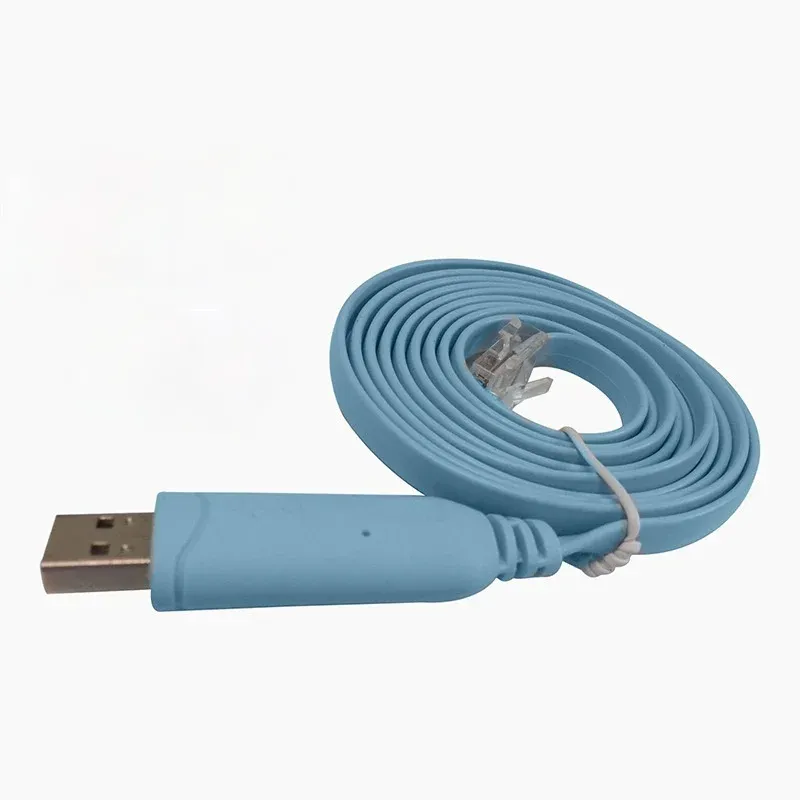USB To RS232 Serial Console Cable With RJ45 - 6ft Blue Adapter For Cisco Routers (FTDI Chipset) 8 thumbnail image