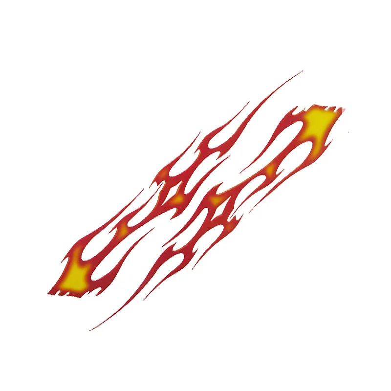 2 Red 3D Flame Car Decals - Glossy Vinyl Stickers For Cars, Motorcycles, Bikes & Helmets