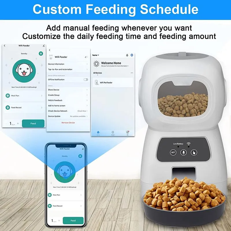 Image showcasing DHgate.com:5L Smart Pet Feeder: Auto Food Dispenser, Water Dispenser ...