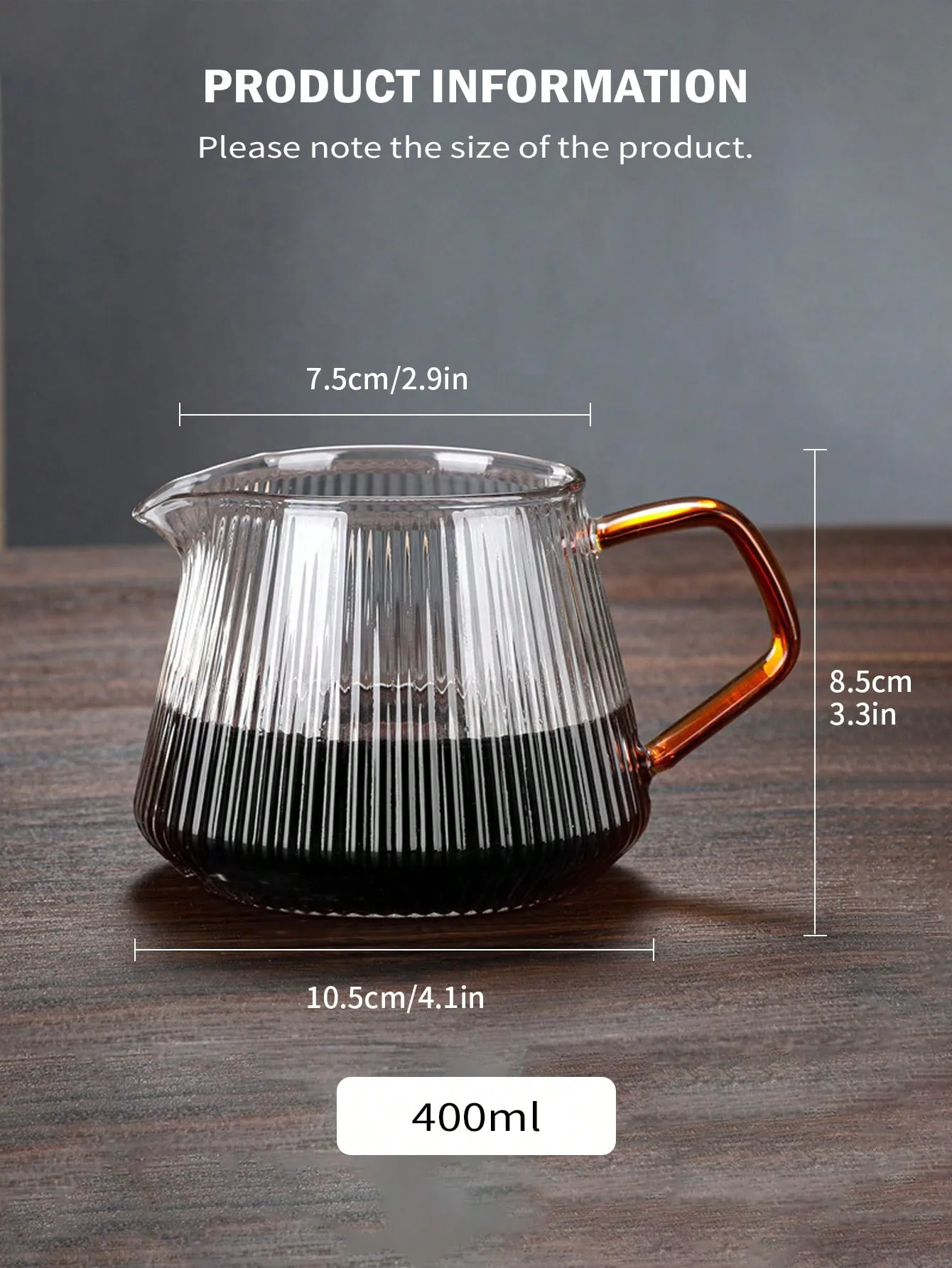 Tea Server Vertical Stripe Borosilicate Glass Coffee & Tea Server with Microwave ...