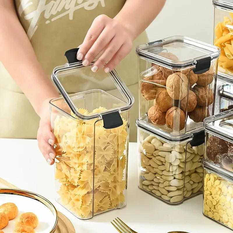 Stackable Food Strage Counter Stackable Food Storage Containers: 450ml & 900ml, Clear Rectangular ...