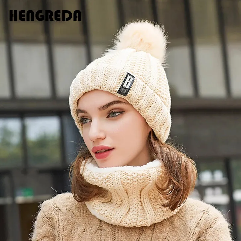 Hat Scarf Set Womens Winter Knit Beanie Hat Scarf Sets  display picture 3