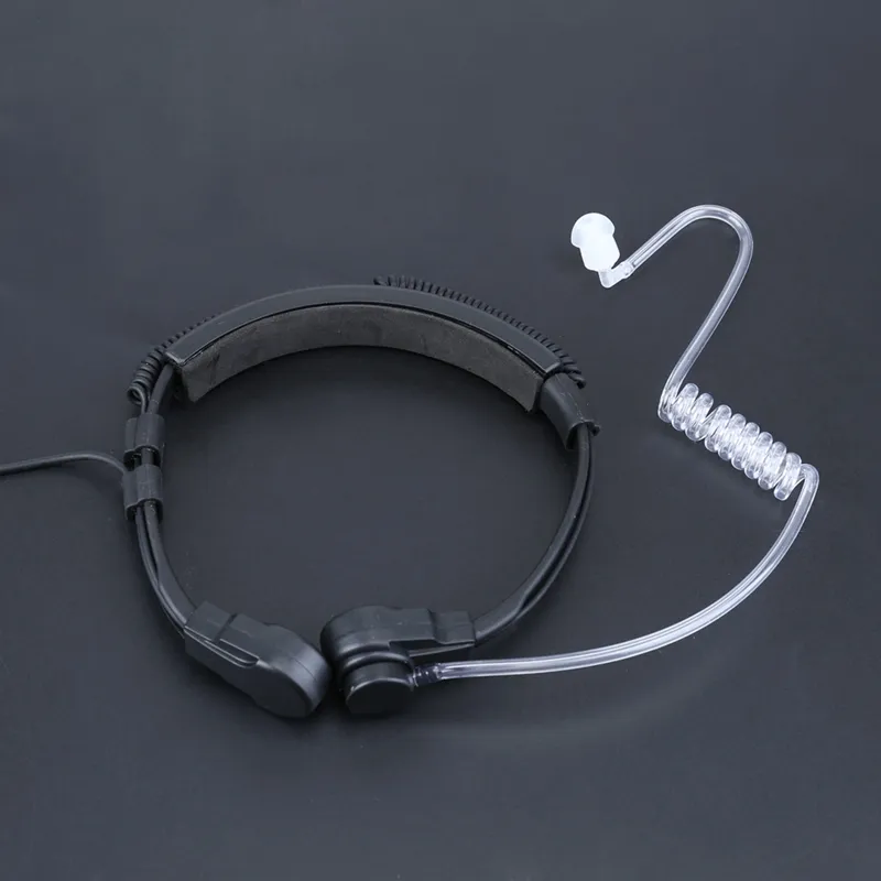 Earpiece With Mic Adjustable Throat Microphone Headset: Plug