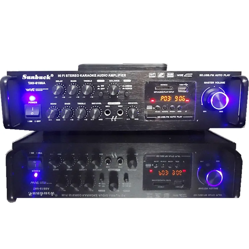【開封済・未使用】Sunbuckオーディオサウンドアンプ TAV-6188BT Sunbuck 6188BT 2.0 300W High Power SD USB FM Bluetooth Remote