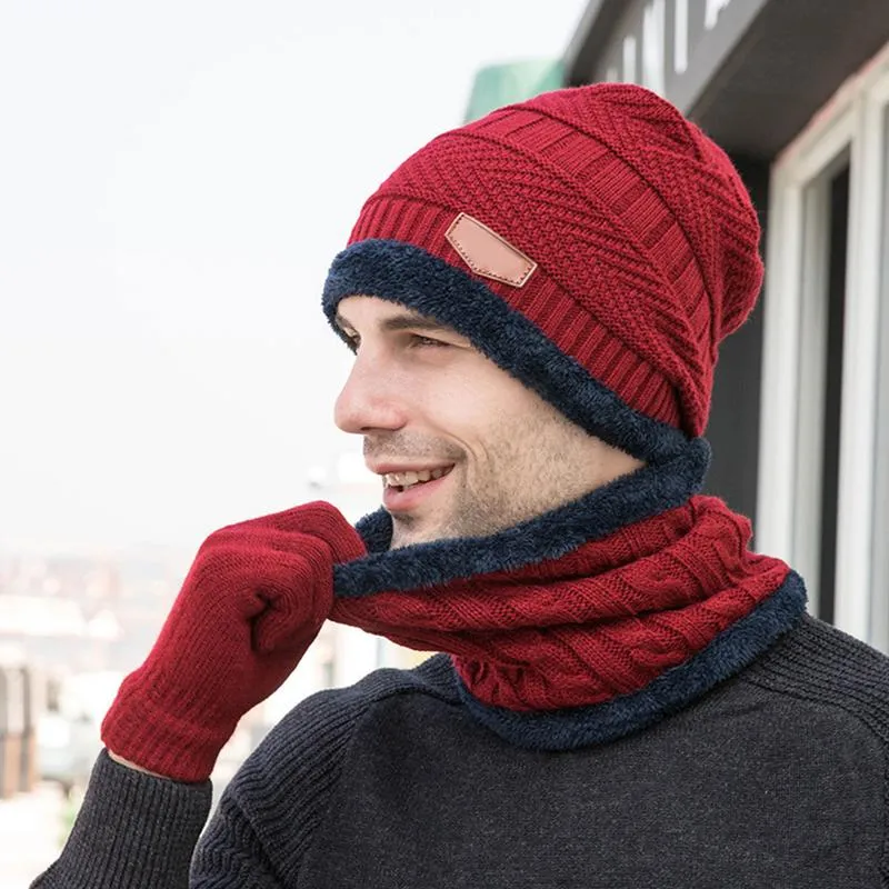 Winter Beanie Scarf Gloves Set, Slouchy Hat Long Knit Scarf Touchscreen Gloves, HINDAWI Winter Hat Scarf Gloves Set for Women - Black | Knit  main image 3