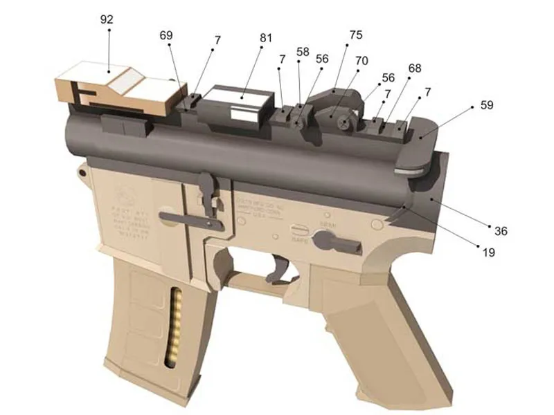 1:1 Scale MK18 Assault Rifle 3D Paper Model Military DIY Toy for Boys ...