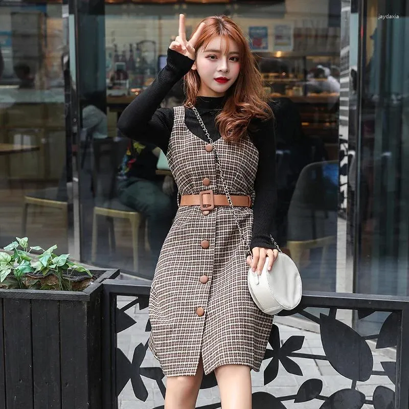 Woolen Long Sleeve Two-Piece Dress Korean Style Slimming Autumn Winter  Clothing from Dhgate Basic & Casual Dresses - price 51.76