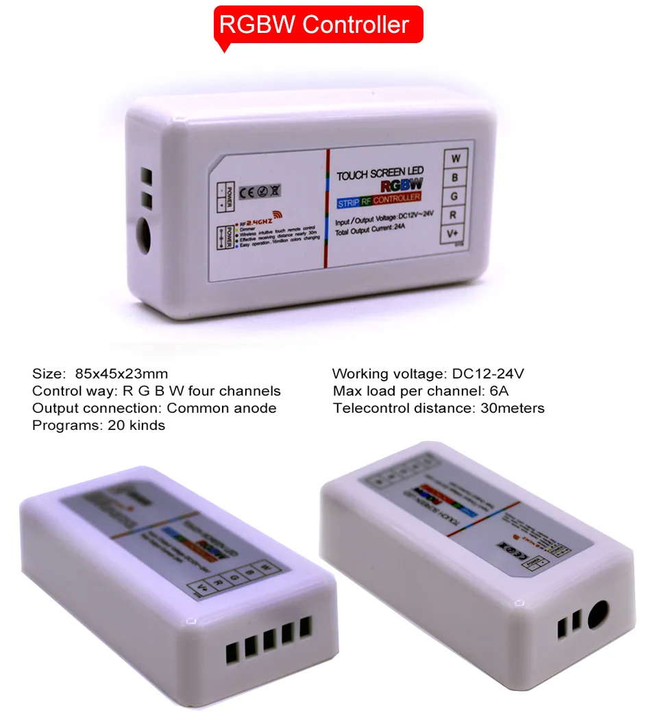 RGBW / RGB RGBWC LED Controler Touch Screen 2.4G DC12 24V 18A Remote ...