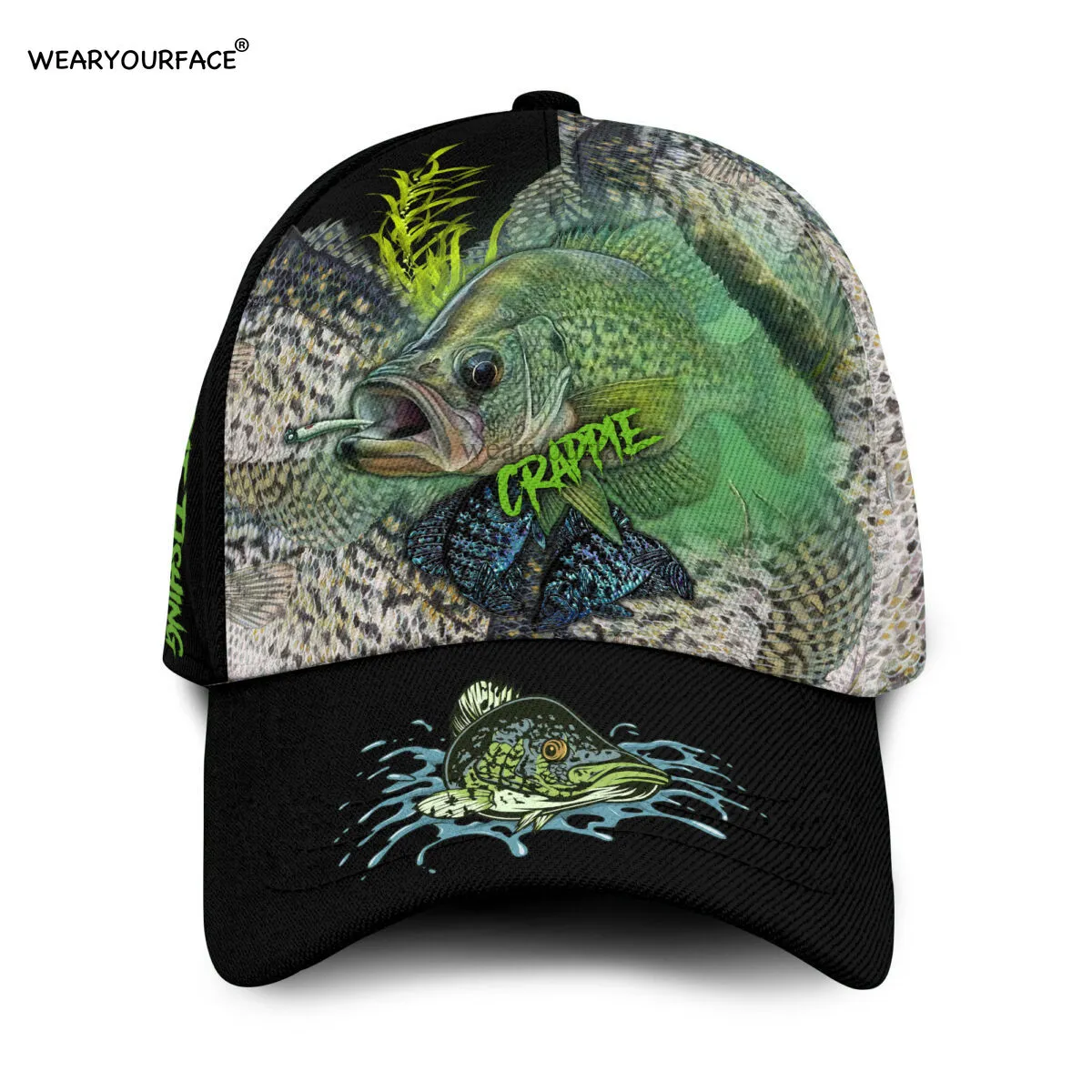 Hunting Fishing Animals 3D Printed Snapback Hat Unisex  display picture 2