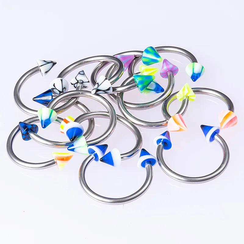 SCERRING 27PCS 22G Nose Hoop Lip Eyebrow Tongue Helix Trag Cartilage Septum Piercing Ring 6mm 8mm 10mm - Silver