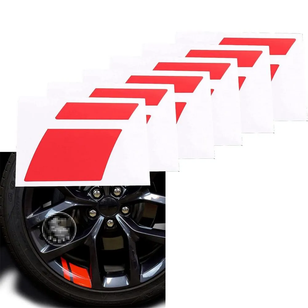 6x Reflective Car Wheel Rim Vinyl Decals Sticker Stripes Accessories