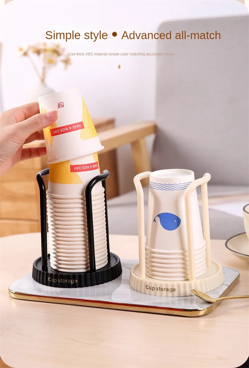 JH-Mech Paper Cup And Lid Holder With Straw Organizer Save Space Easy To Use And