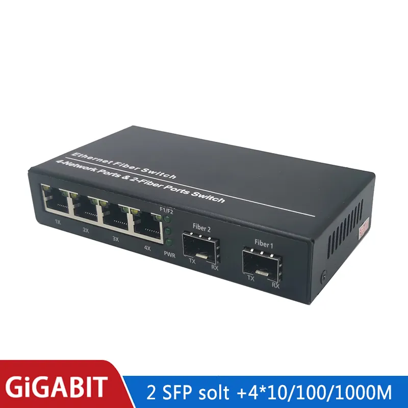 DHgate.com:4-Port Gigabit Ethernet Switch, Fiber Optic Media Converter ...