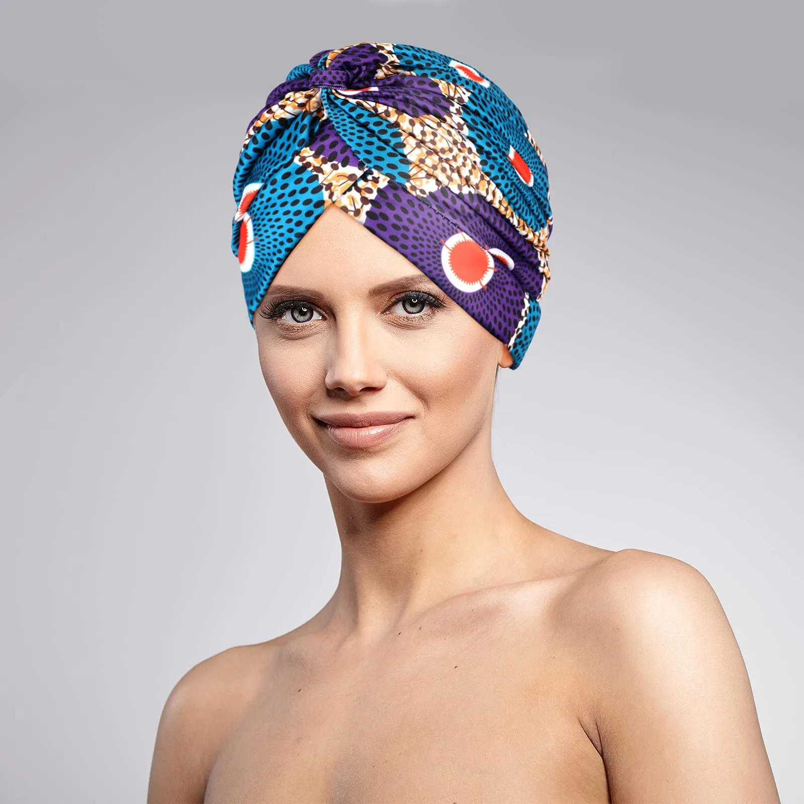 Printed 6 Pieces African Head Wraps for Women, Pre-Tied Turban Bonnet Beani…​​ SATINIOR 6 Pieces African Headwrap Turban for Black Women  main image 3
