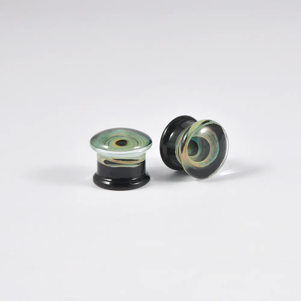 Green Glass Double Flare Flashback Ear Plugs for Pierced Ears from ...