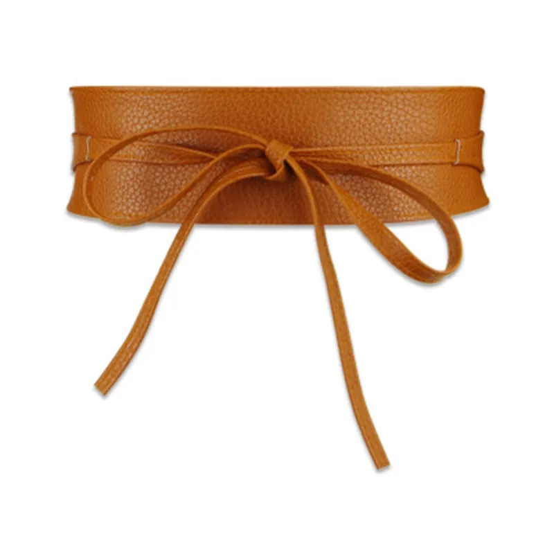 Womens Waist Bow Belt Soft PU Leather Wrap Around... From  display picture 1