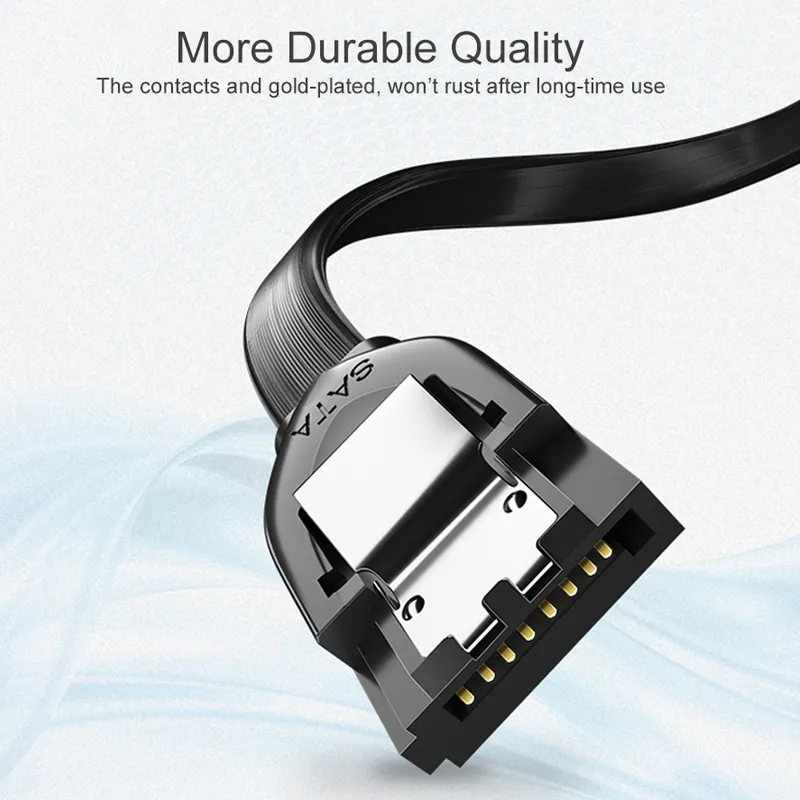 SAMZHE SATA Cable 3.0 Hard Disk Driver SSD Adapter 90 Degree Bending SATA Cable for Computer Connection