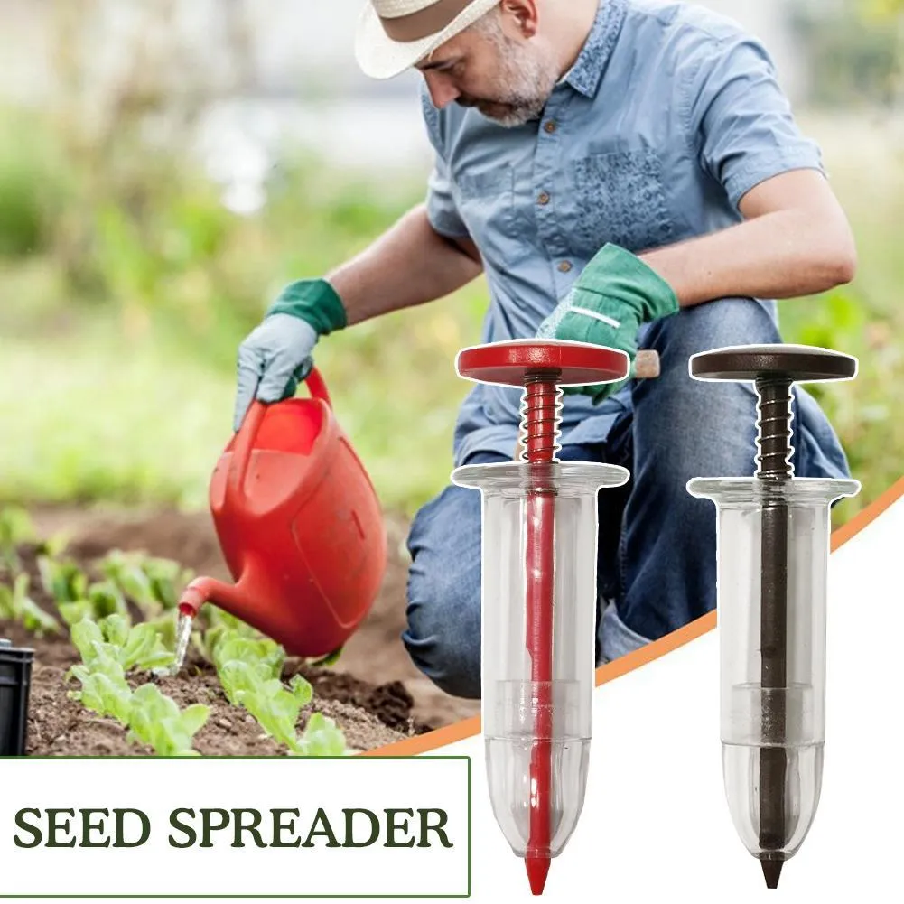 Manual Garden Seed Planter Tool - Wood Handle Dibber For Vegetables &  Flowers, 11" Length Dibbler Gardening Tool