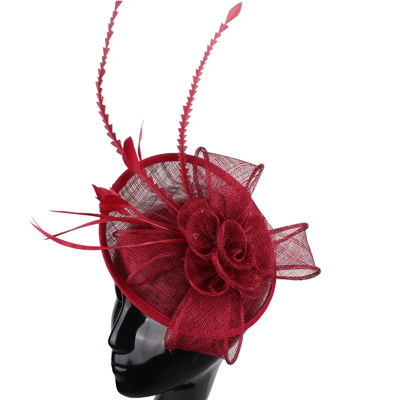 Women Vintage Wedding Fedora Hat with Feather Accent Ladies 