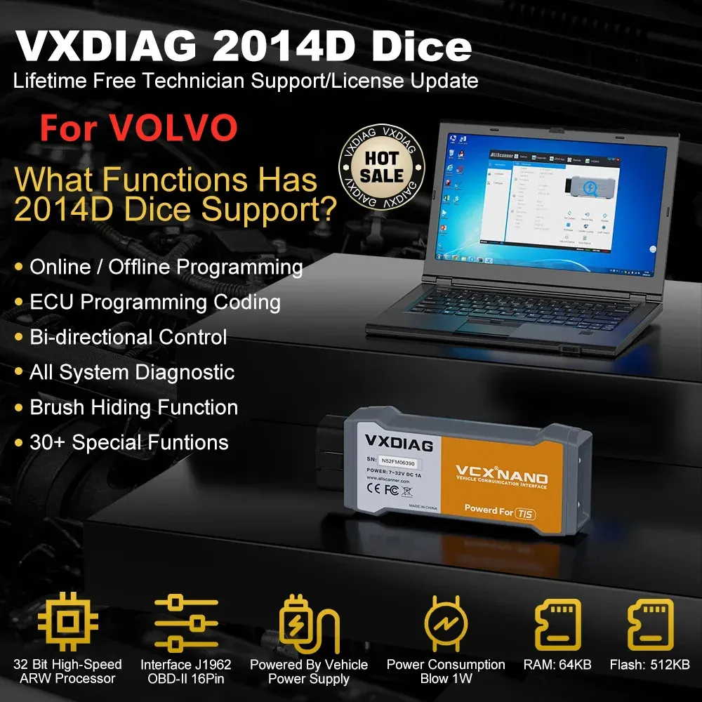 Volvo Code Reader VXDIAG VCX NANO For Volvo 2014D Car OBD2 All System... From Ddmyjan ...