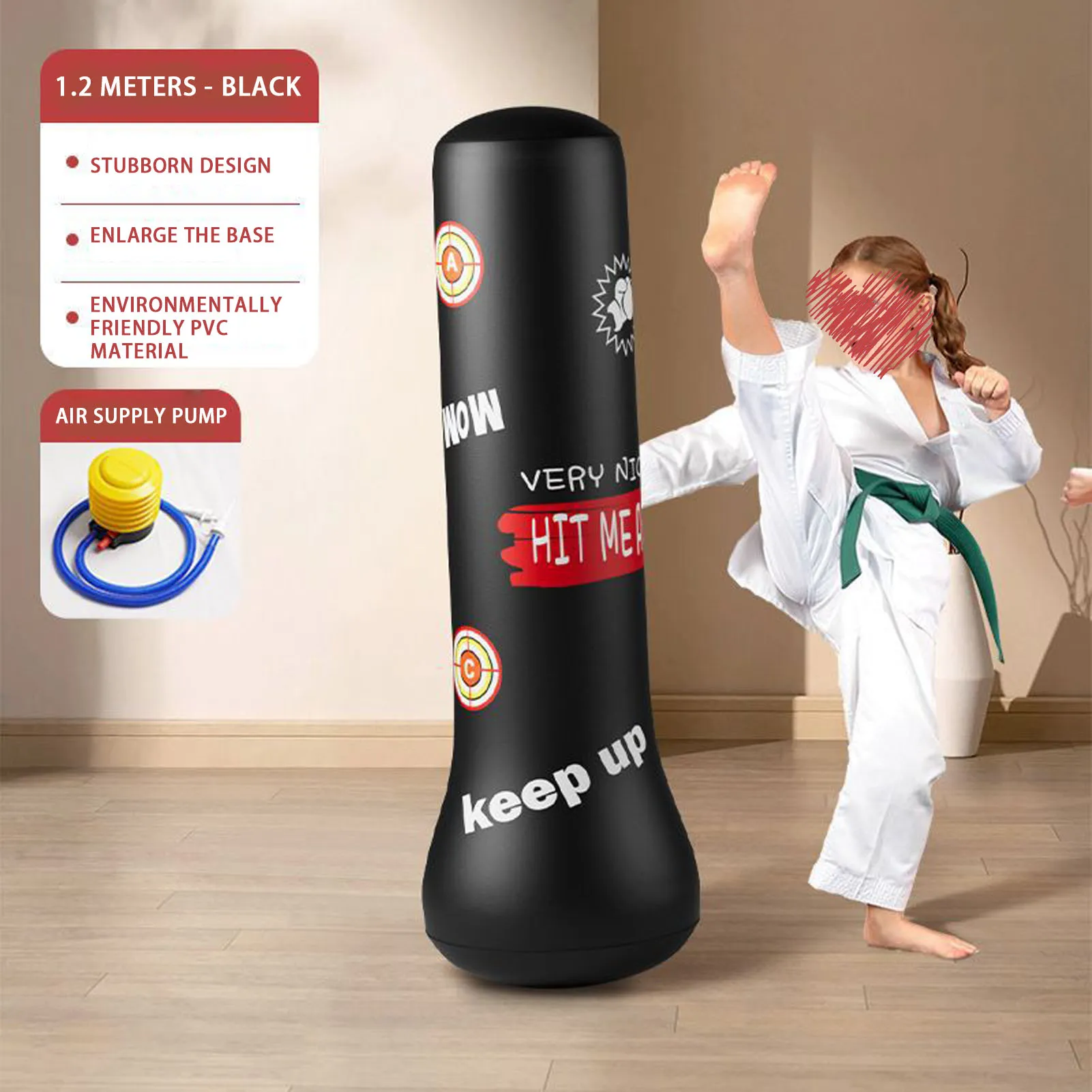 Out Shock Boxing Machine Inflatable 2-Pack Upgraded Inflatable Boxing Bag, Durable Shock-Absorbing Punching ...