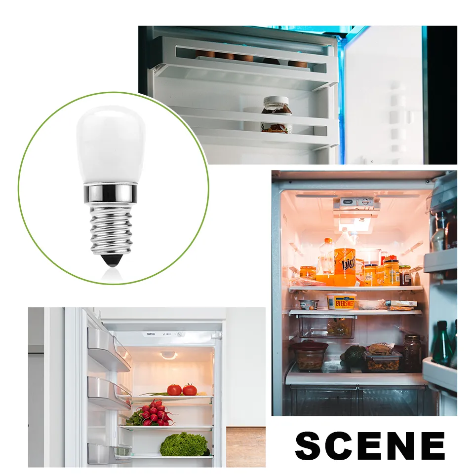 LED Corn Bulb E14 3W: Fridge Light Bulbs, 220V Milky Glass LED Lamp For ...