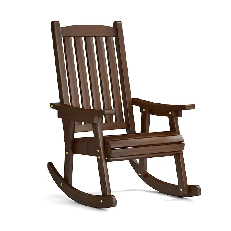 Wooden Rocking Chair Rustic American Country Style, Large Garden